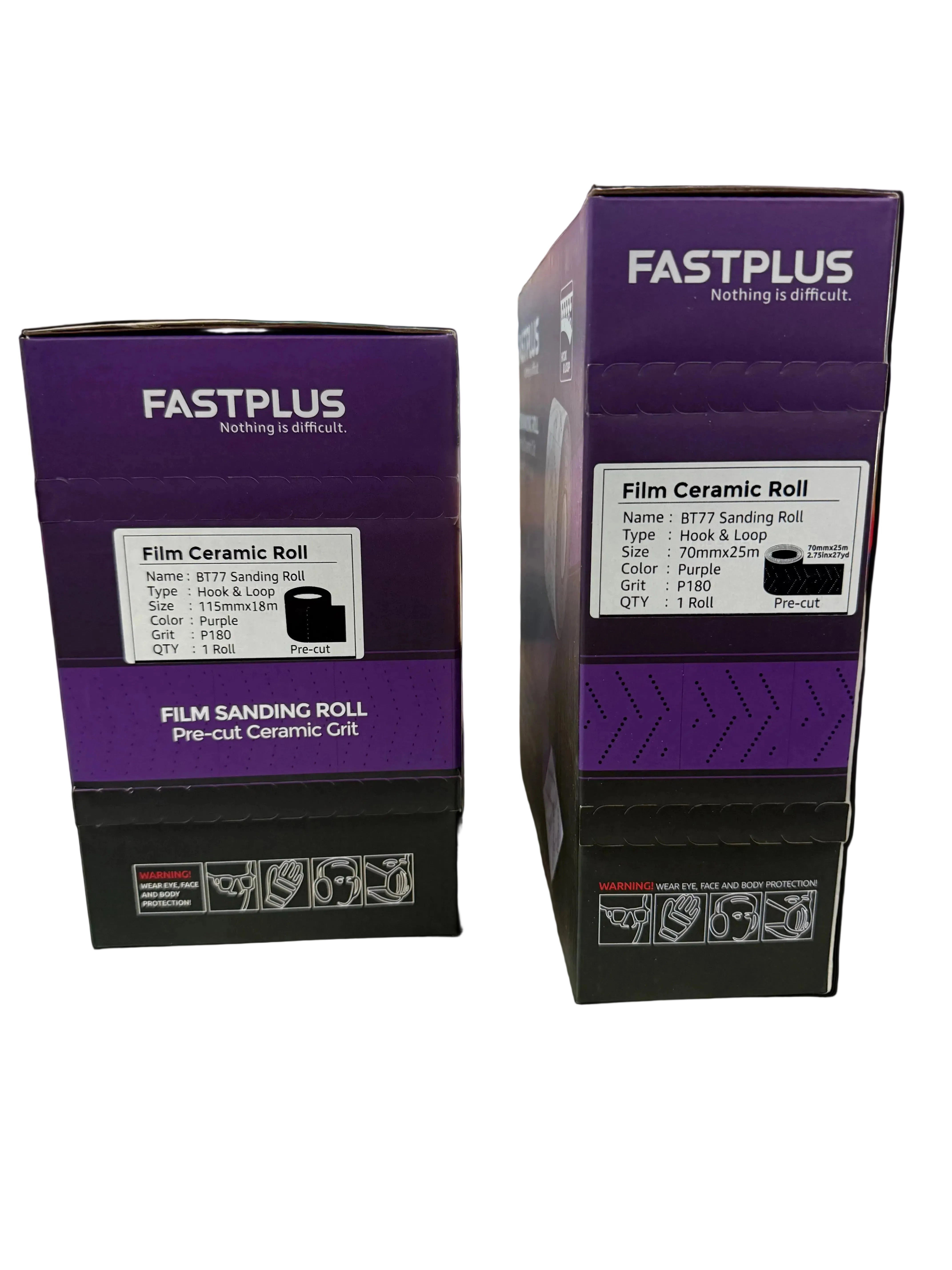 Two boxes of Fastplus Film Ceramic Roll on a metallic surface with a blurred background.